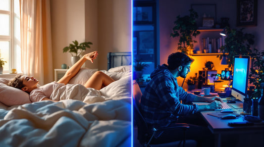 Luz azul por la mañana vs noche: efectos en el sueño